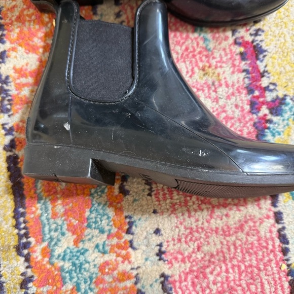 Sam Edelman Tinsley Black Rubber Rain Boots Women’s Size 8 Pull On Ankle Bootie - Picture 4 of 6